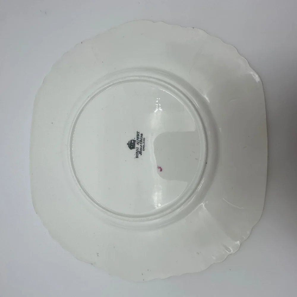Royal Albert Brocade Art Deco Serving Plate Square Scalloped Floral Platter